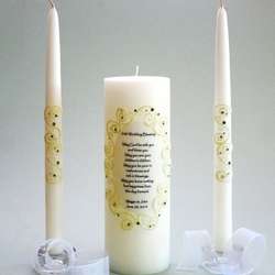 Personalized Oval Lace Irish Unity Candle Set