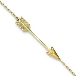 14k Yellow Gold Arrow Anklet