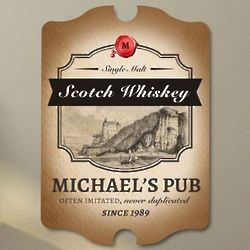 Single Malt Scotch Personalized Bar Sign