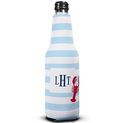 Personalized Striped Lobster Bottle Koozie