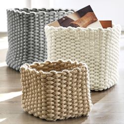 3 Cotton Rope Baskets