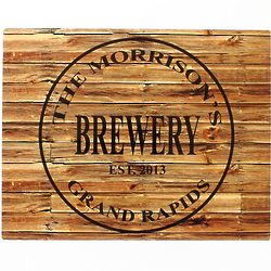 Personalized Brewery Faux Wood Aluminum Bar Sign