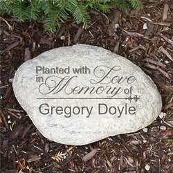 Planted with Love Engraved Memorial Garden Stone