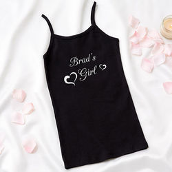 Personalized My Girl Cami Tank in Black