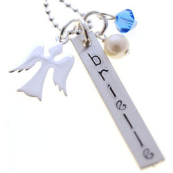 My Angel Tag Personalized Hand Stamped Necklace