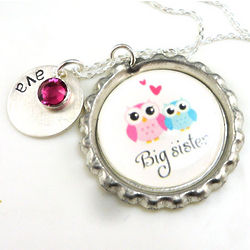 Big Sister's Personalized Owl Necklace