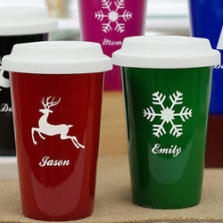 Personalized Holiday Latte Travel Mug