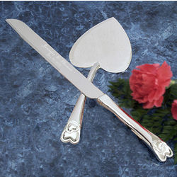 Personalized Heart Cake Knife and Server Set