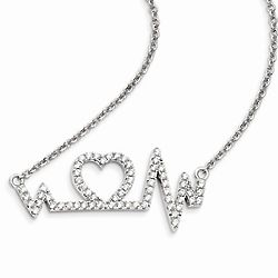 Sterling Silver Heart Beats Necklace