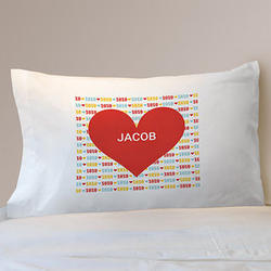 Kids Red Heart Personalized Pillowcase