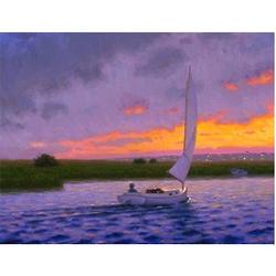 Reaching Home Sailing into the Sunset 8x10 Print