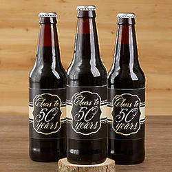 Personalized Anniversary Beer Bottle Label