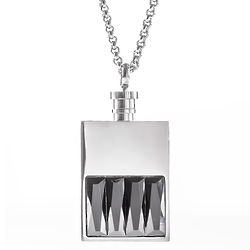 Black Onyx Tag Pendant in Stainless Steel