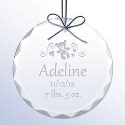 Personalized Baby Birth Record Crystal Ornament
