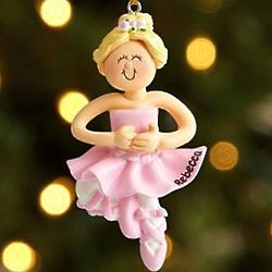 Blonde Caucasian Female Personalized Ballerina Ornament