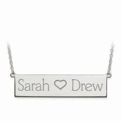 Sterling Silver Heart Names Necklace