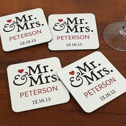 Mr. and Mrs. Personalized Coasters