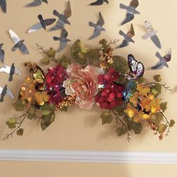 Lighted Harvest Butterfly Swag Wall Decor