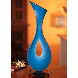 Blue Fountain of Hope Steel and Cotton Sculpture