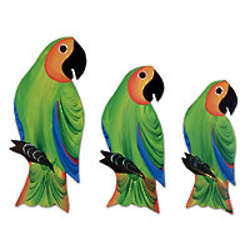Amazon Parrots Wood Wall Adornments
