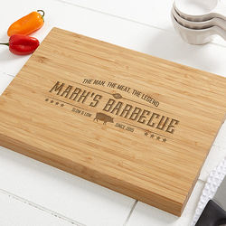 Personalized The Man, The Meat, The Legend Bamboo Cutting Board