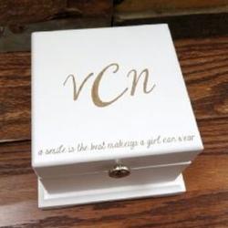 Personalized White Jewelry Box