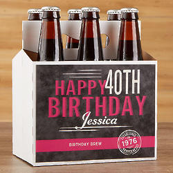 Personalized Birthday Vintage Beer Bottle Carrier