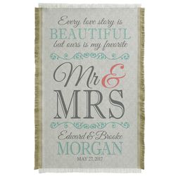 Personalized Every Love Story Mr. & Mrs. Throw Blanket