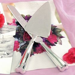 Personalized Heart-Handle Cake Knife and Server Set