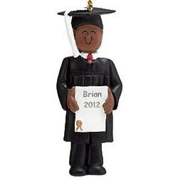 Male African American Graduate Personalized Ornament