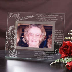 Engraved Memorial Glass Picture Frame