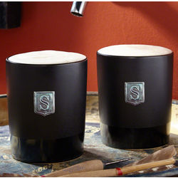 2 Personalized Haywood Craft Beer Cups in Black Ceramic