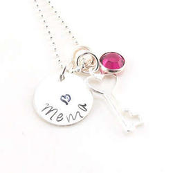 Heart on a Key Personalized Necklace