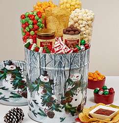 Deluxe Snowman Snacks Gift Basket