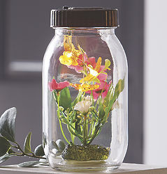Floral Glass Solar Jar