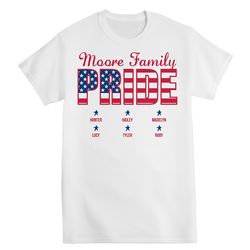 Personalized Family Pride Red, White, and Blue T-Shirt