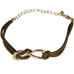 Brown Leather Infinity Bracelet