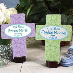 Personalized God Bless Christening Cross