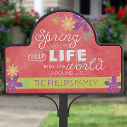Spring Flowers Personalized Yard Stake with Magnet