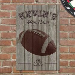 Football Man Cave Personalized Sign