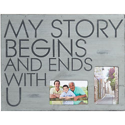My Story Begins And Ends With U Gray Photo Plaque