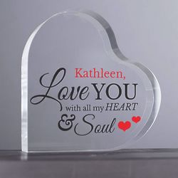 All My Heart And Soul Personalized Acrylic Heart Plaque