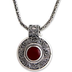 Luxury Sterling Silver and Carnelian Necklace