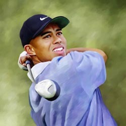 Tiger Woods Oil Painting Giclee