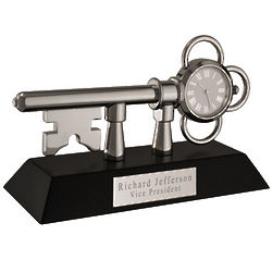 Key to Success Personalized Desk Clock