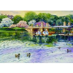 2 Swan Boats Art Print