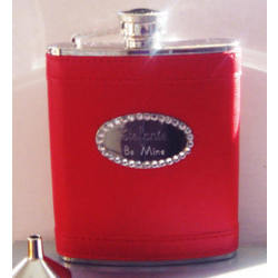 Personalized Red Valentine's Flask with Crystals