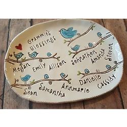 Personalized Family Blessings Bluebird Dish