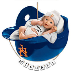 Personalized New York Mets Baby's First Christmas Ornament