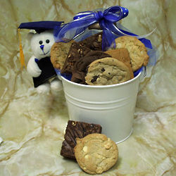 Graduation Cookies and Teddy Bear Gift Bucket